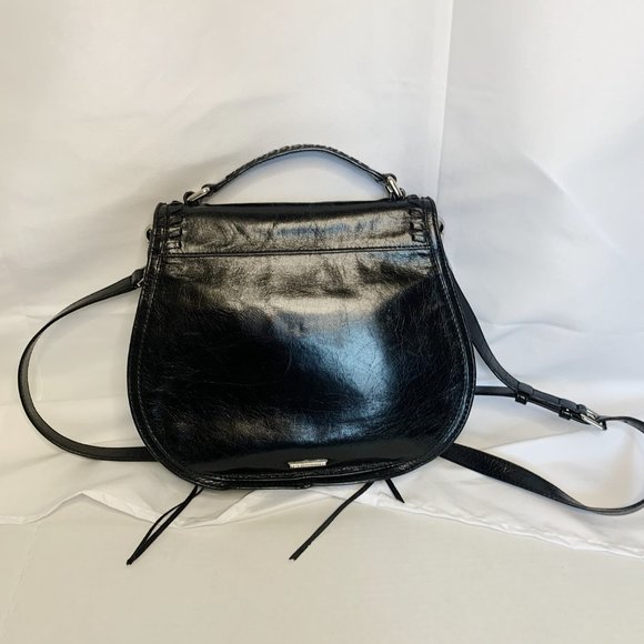 Rebecca Minkoff Vanity Saddle Bag Crossbody Black - Picture 3 of 6